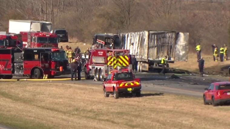 At least 6 dead after Ohio chain-reaction crash involving a bus carrying students